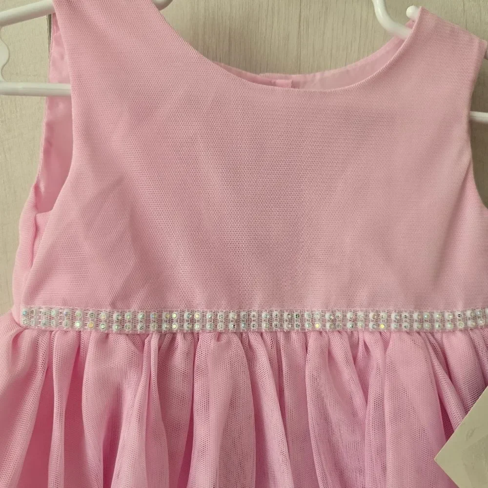 Blueberi Boulevard Baby Girls Embroidered Embellishment mesh dress 24 months